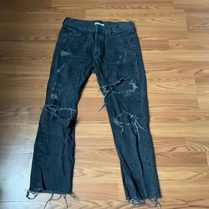 Forever 21 US size 28 Black ripped boyfriend jeans
